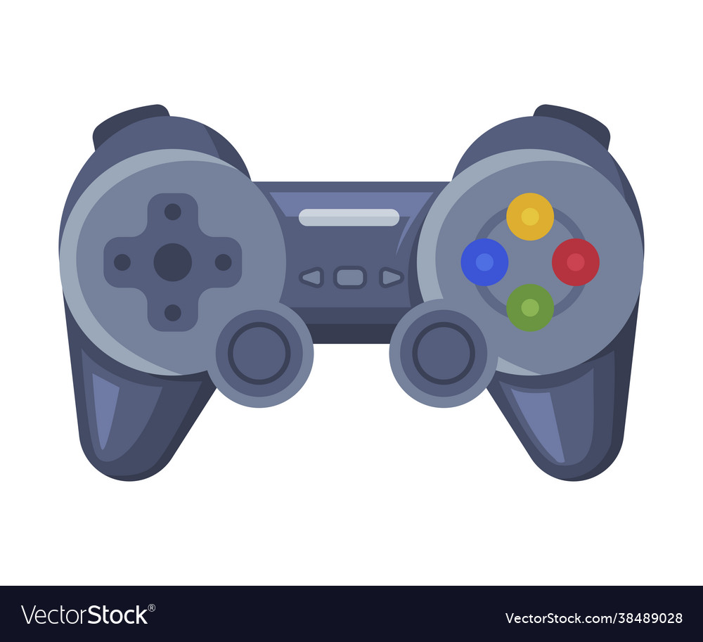 Red video game controller joystick vector image Red video game controller joystick
