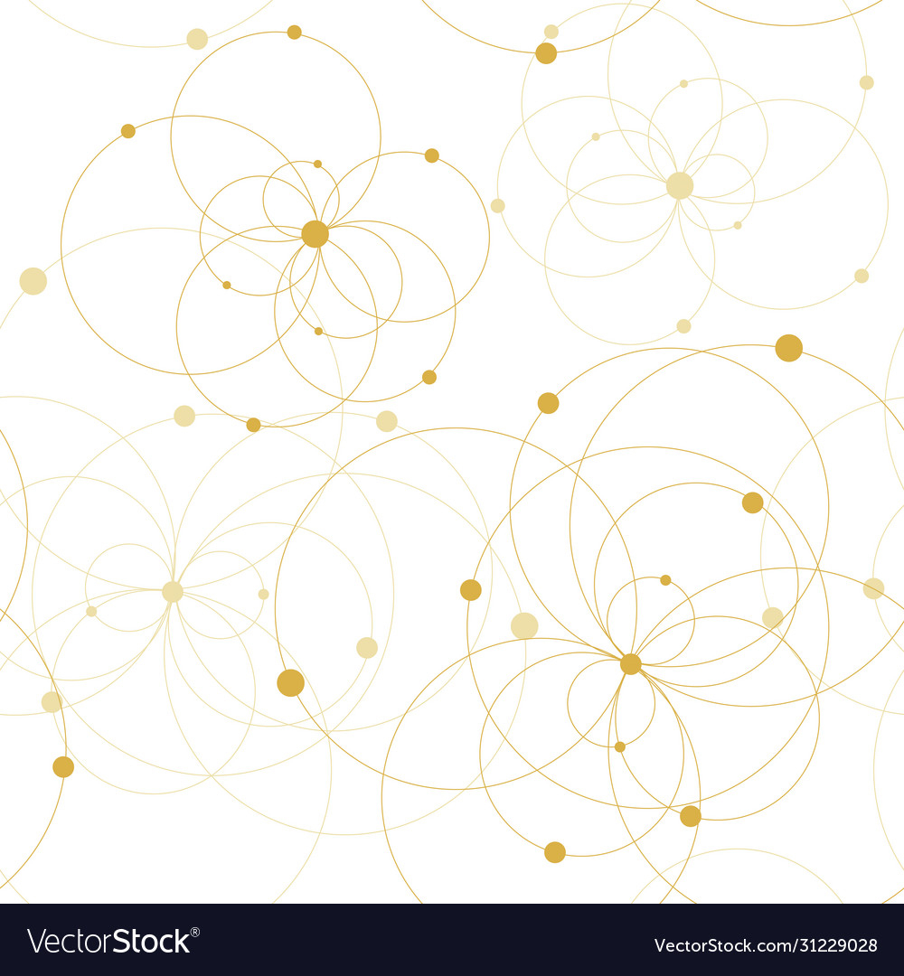 Seamless geometric pattern with connected circles vector image Seamless geometric pattern with connected circles