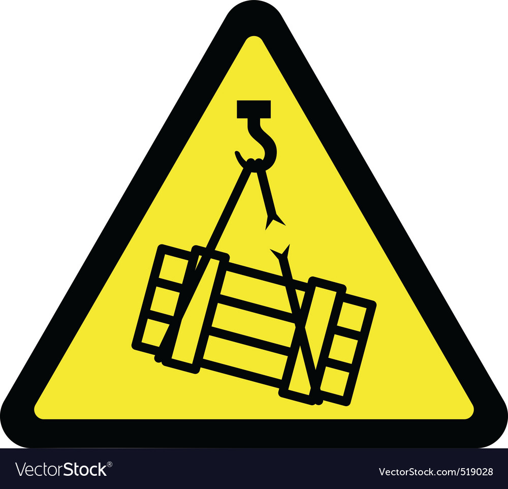 Suspended load hazard sign Royalty Free Vector Image