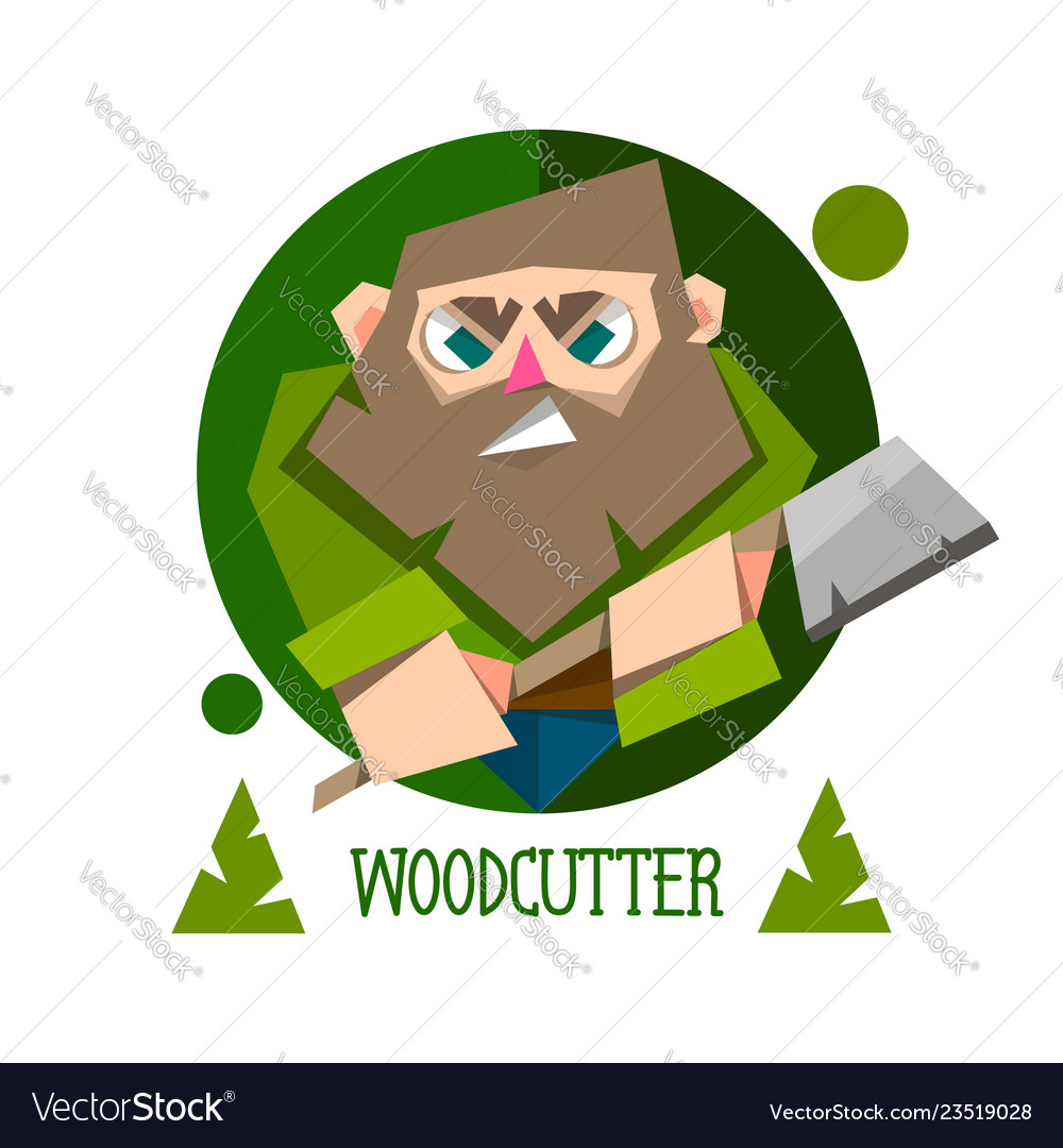 Woodcutter bearded lumberjack character