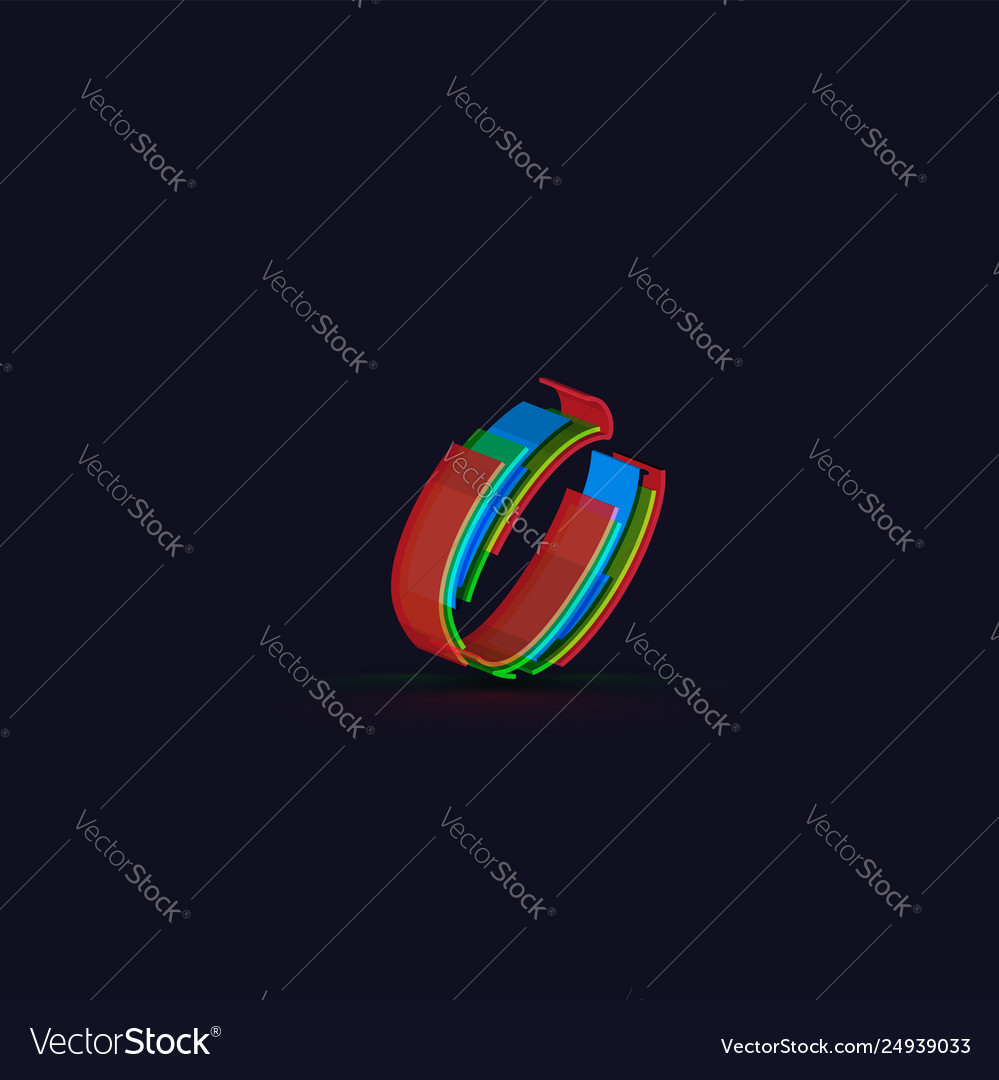 3d colorful character from a fontset vector image 3d colorful character from a fontset