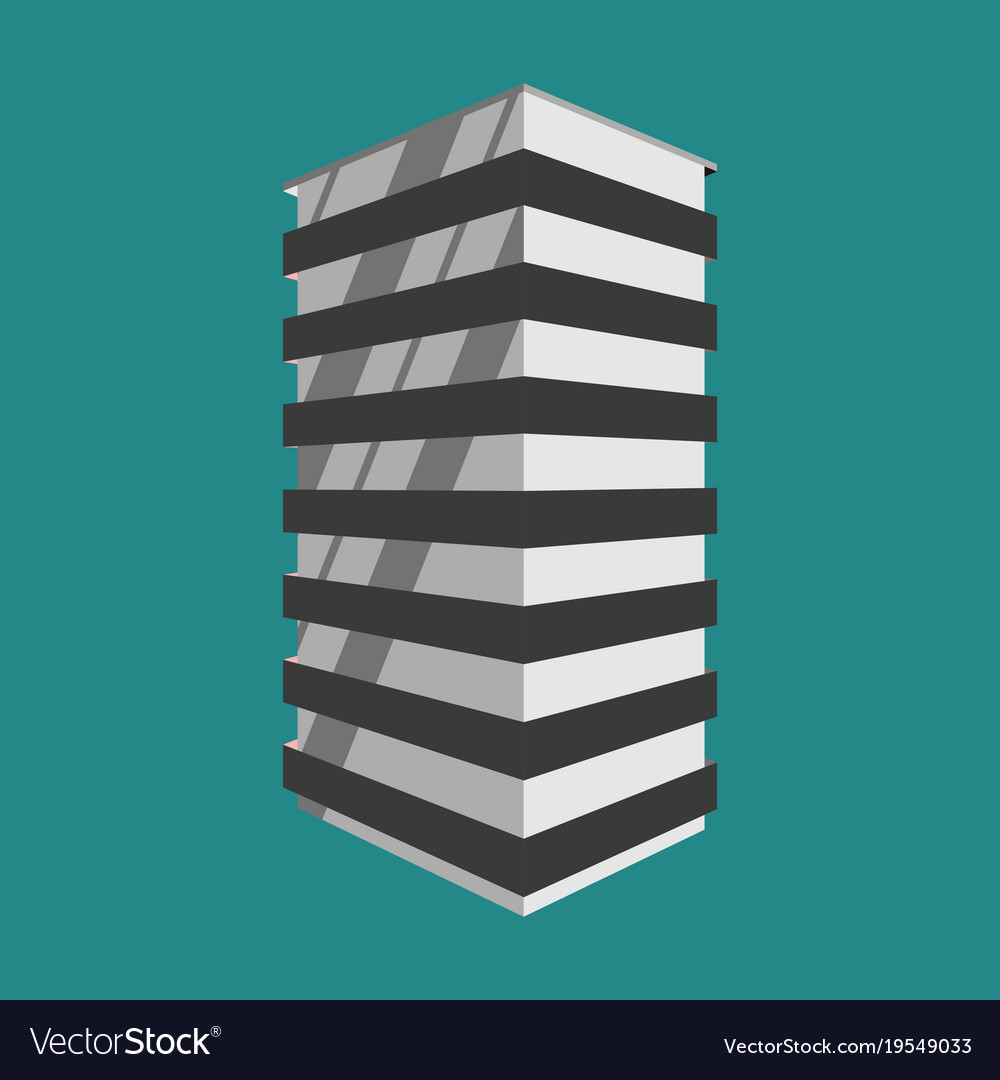 A modern multi-storey building with complex Vector Image