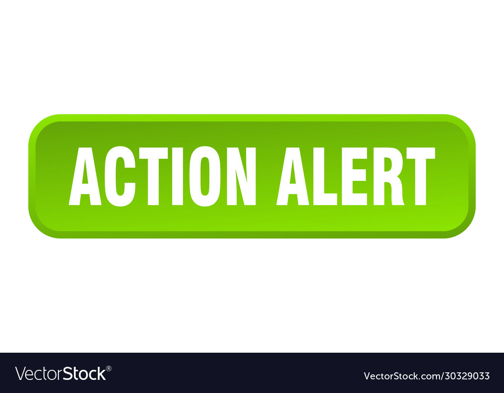 Action alert button square 3d push