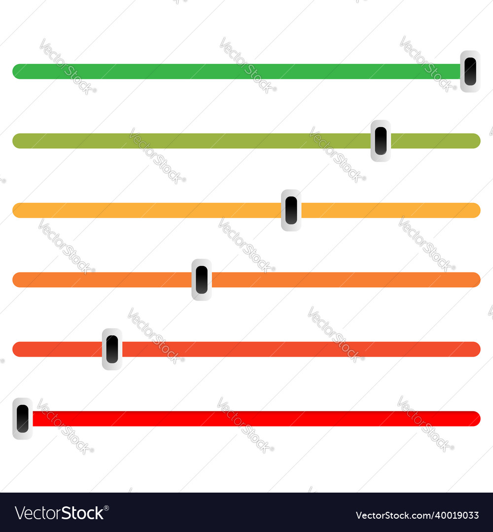 Adjuster slider tuner fader bars with levers knobs vector image Adjuster slider tuner fader bars with levers knobs