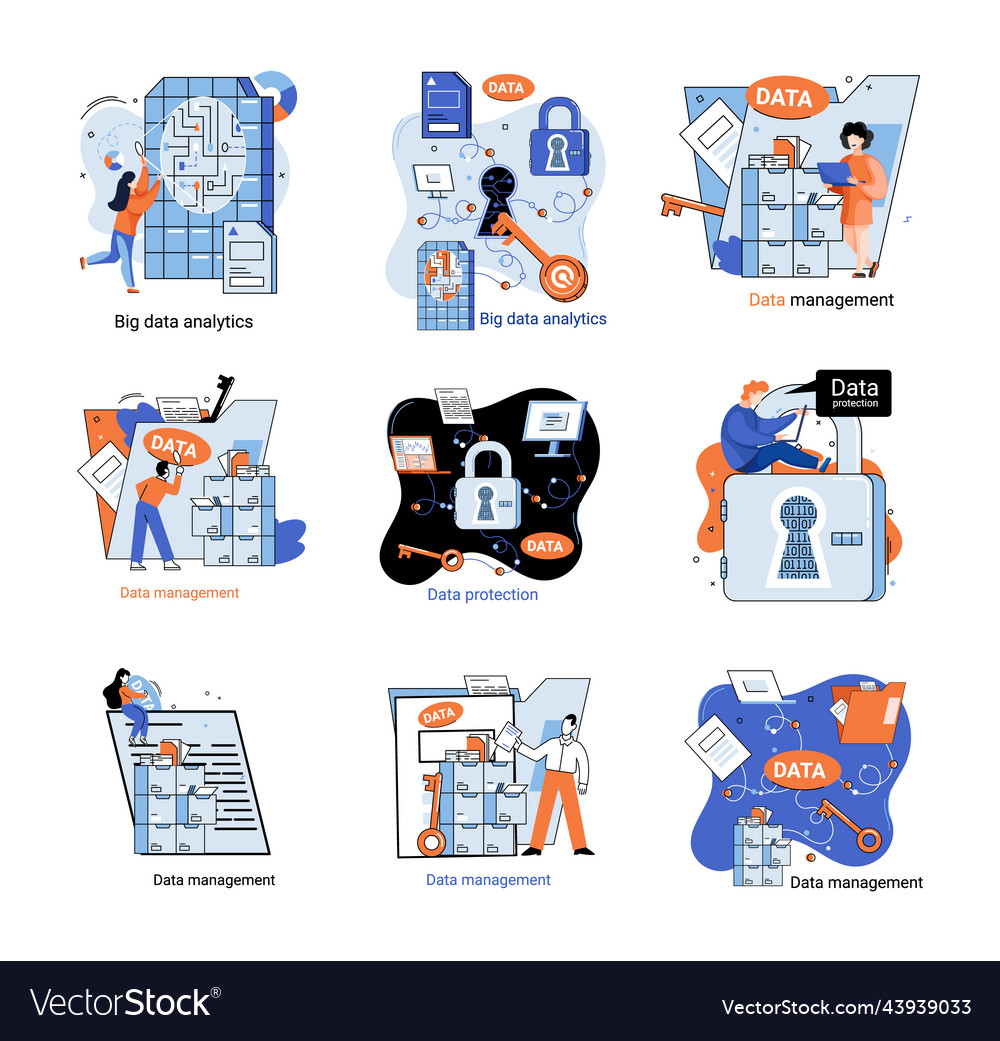 Big data analytics platform management Vector Image Big data analytics platform management