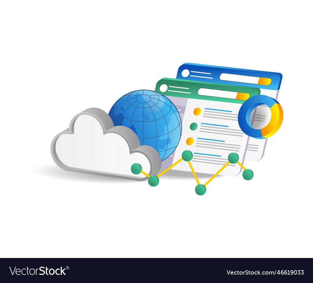 Cloud computing concept isometric of vector image Cloud computing concept isometric of