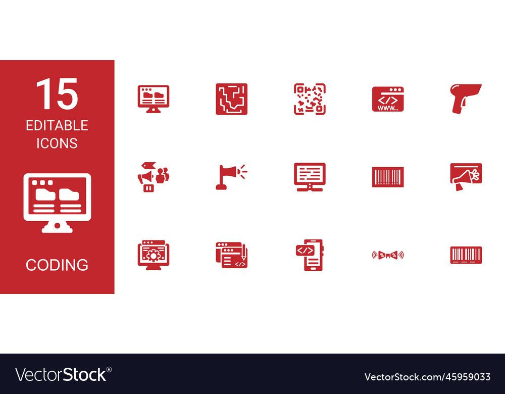 Coding icons Royalty Free Vector Image - VectorStock