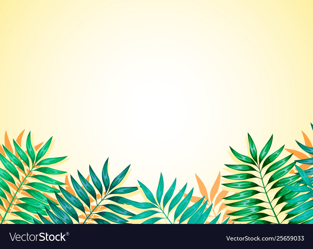 Frame colorful tropical leaves concept