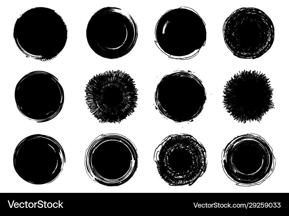 Hand drawn scribble circles logo design elements Vector Image