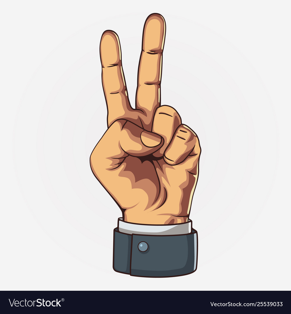 Hand showing two count retro style