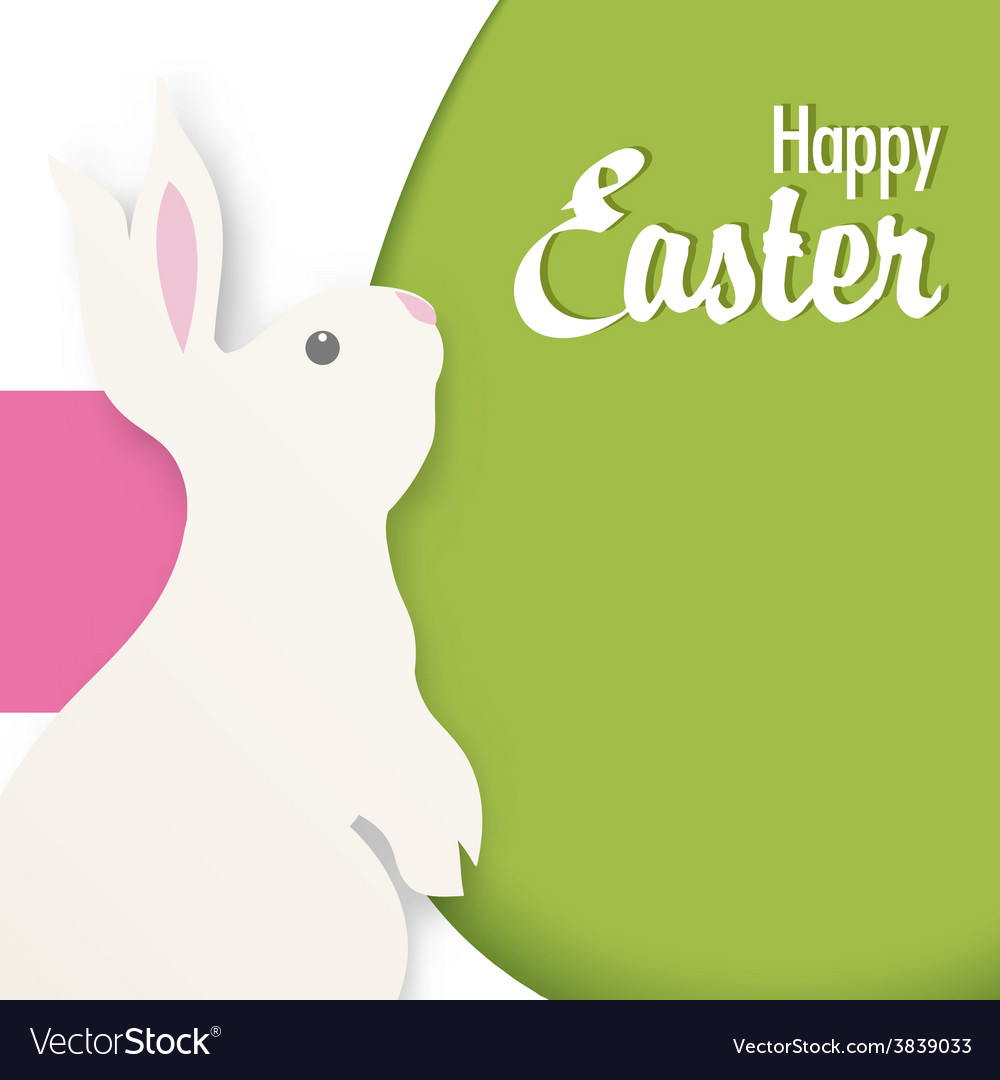 Happy Easter with Bunny Royalty Free Vector Image