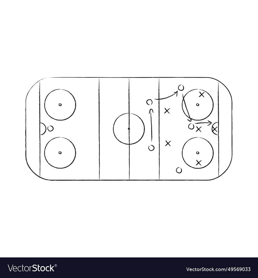 Eishockey Strategiedenken Zeichnung Spieltaktik