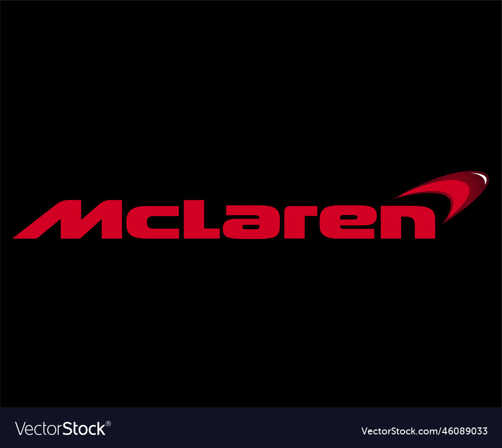 Mclaren brand logo car symbol name red design vector image Mclaren brand logo car symbol name red design