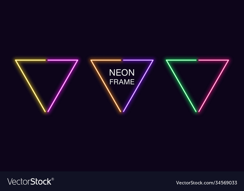 Neon Dreieckrahmen Satz dreieckige Grenze