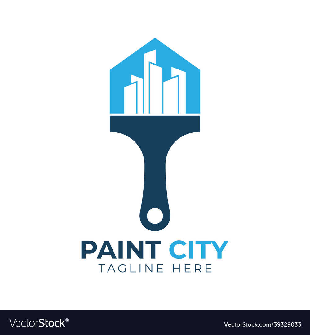 Paint city logo design template Royalty Free Vector Image