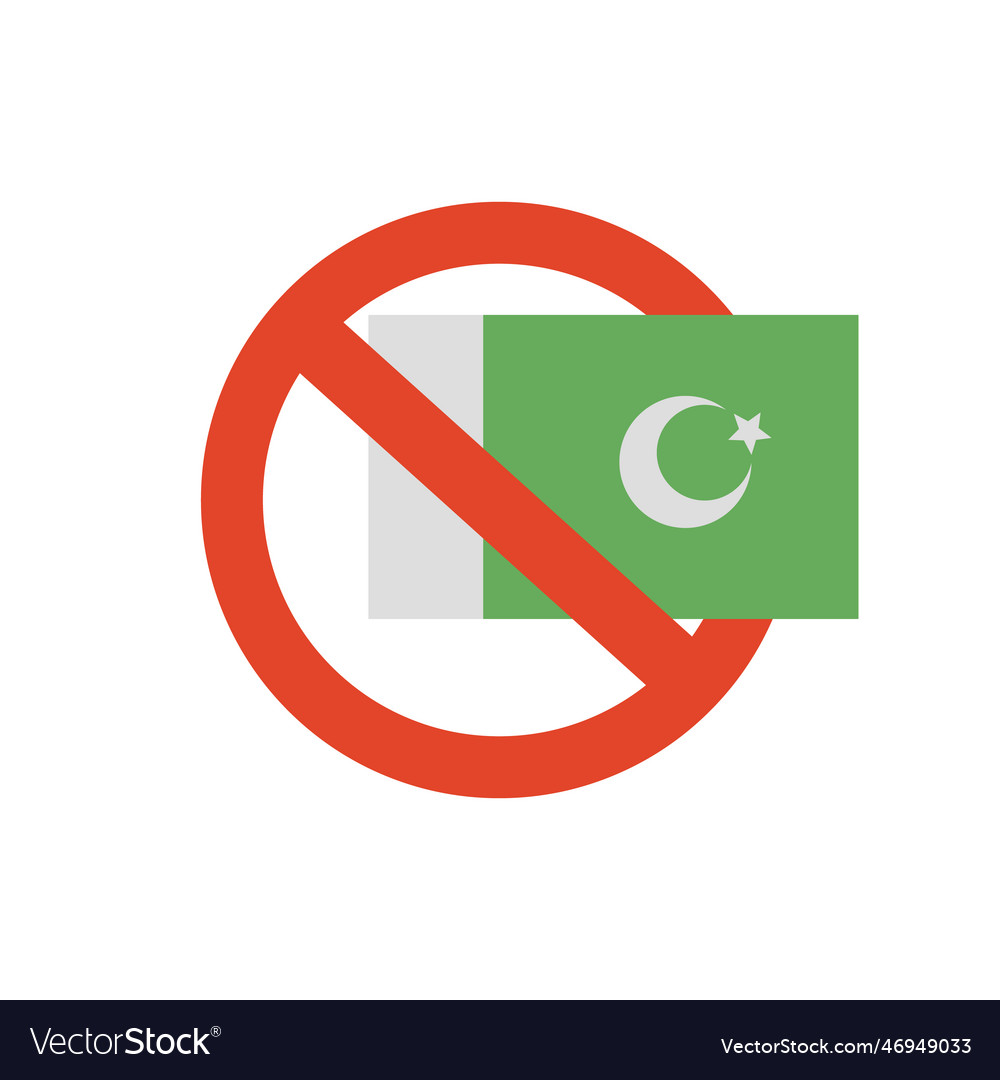 Pakistan flag and prohibited mark