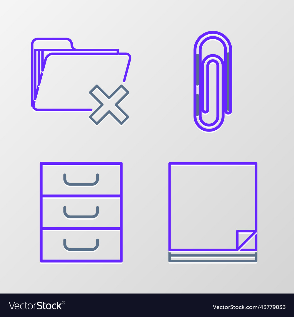 Set line file document drawer with documents vector image Set line file document drawer with documents