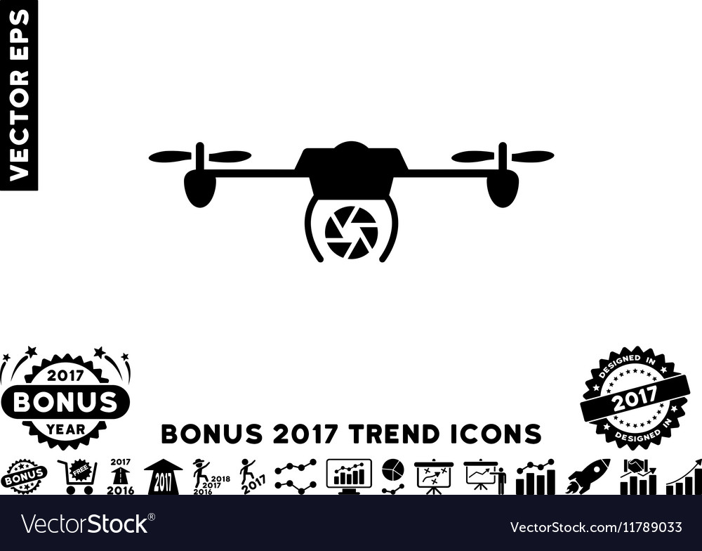 Shutter spy airdrone flat icon with 2017 bonus