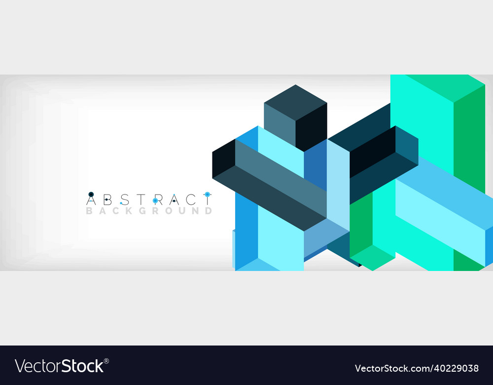 Abstract background 3d cubes cubic elements vector image Abstract background 3d cubes cubic elements