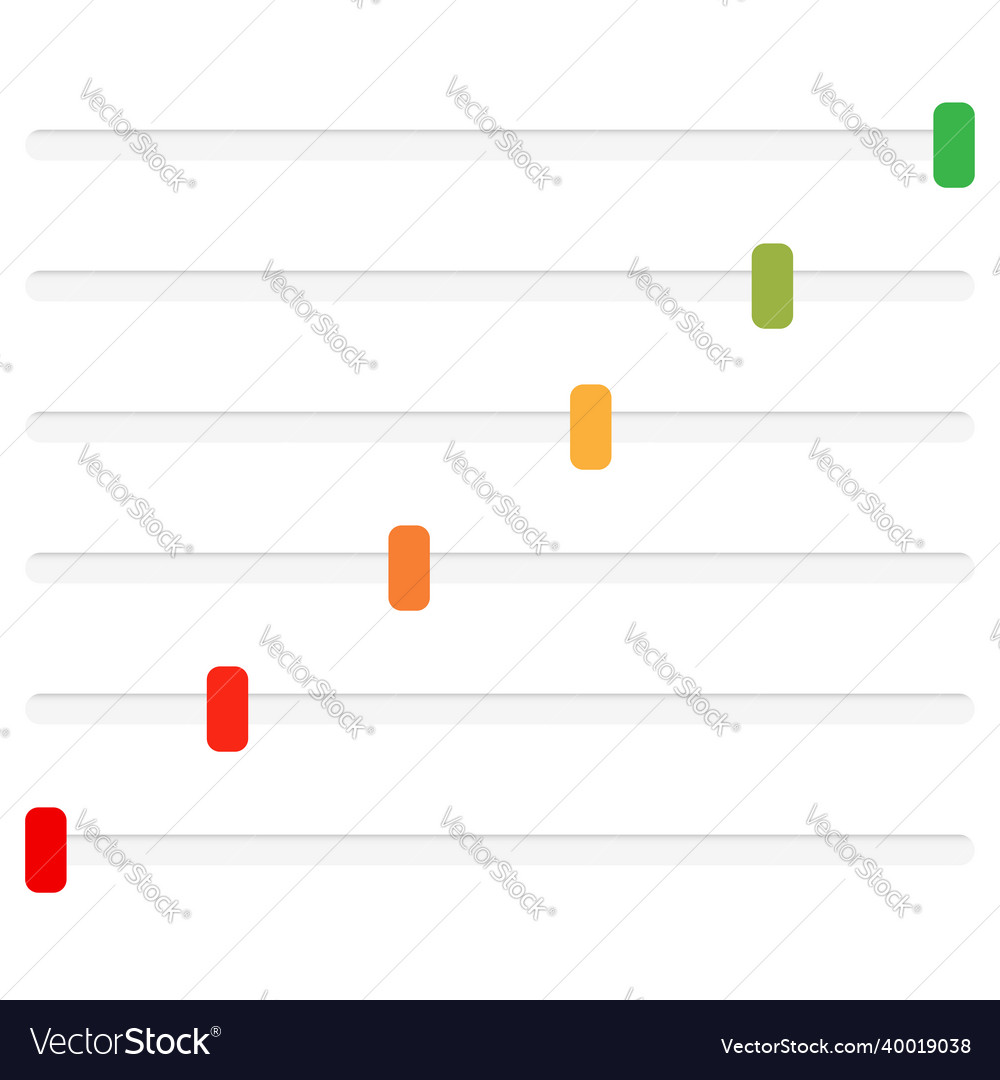 Adjuster slider tuner fader bars with levers knobs vector image Adjuster slider tuner fader bars with levers knobs