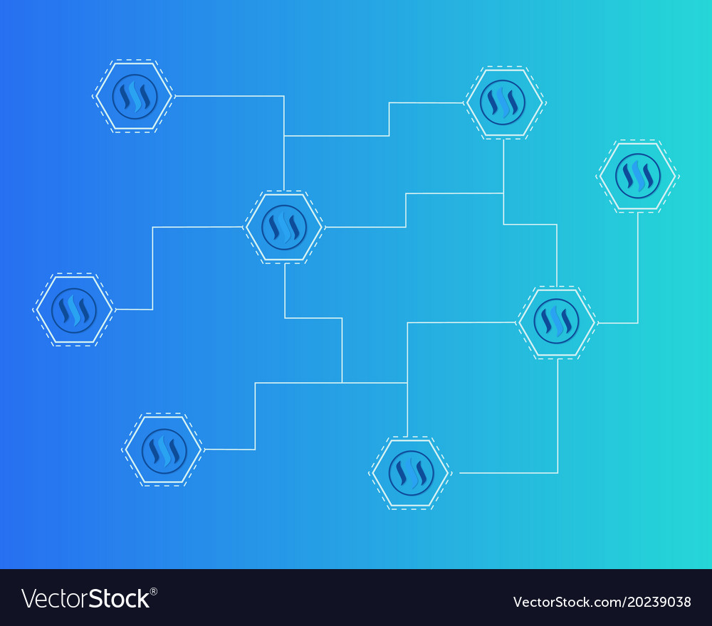 Blockchain steem networking concept background