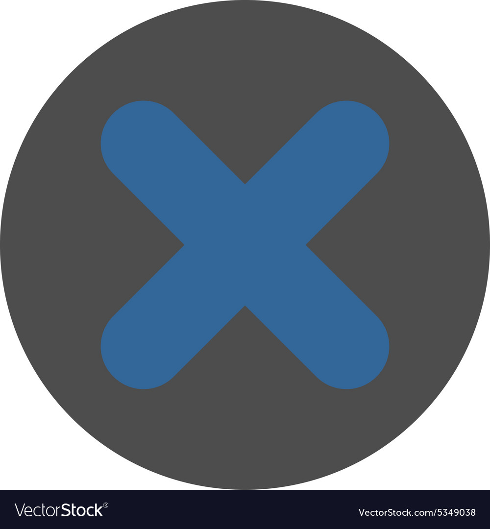 Cancel flat cobalt and gray colors round button