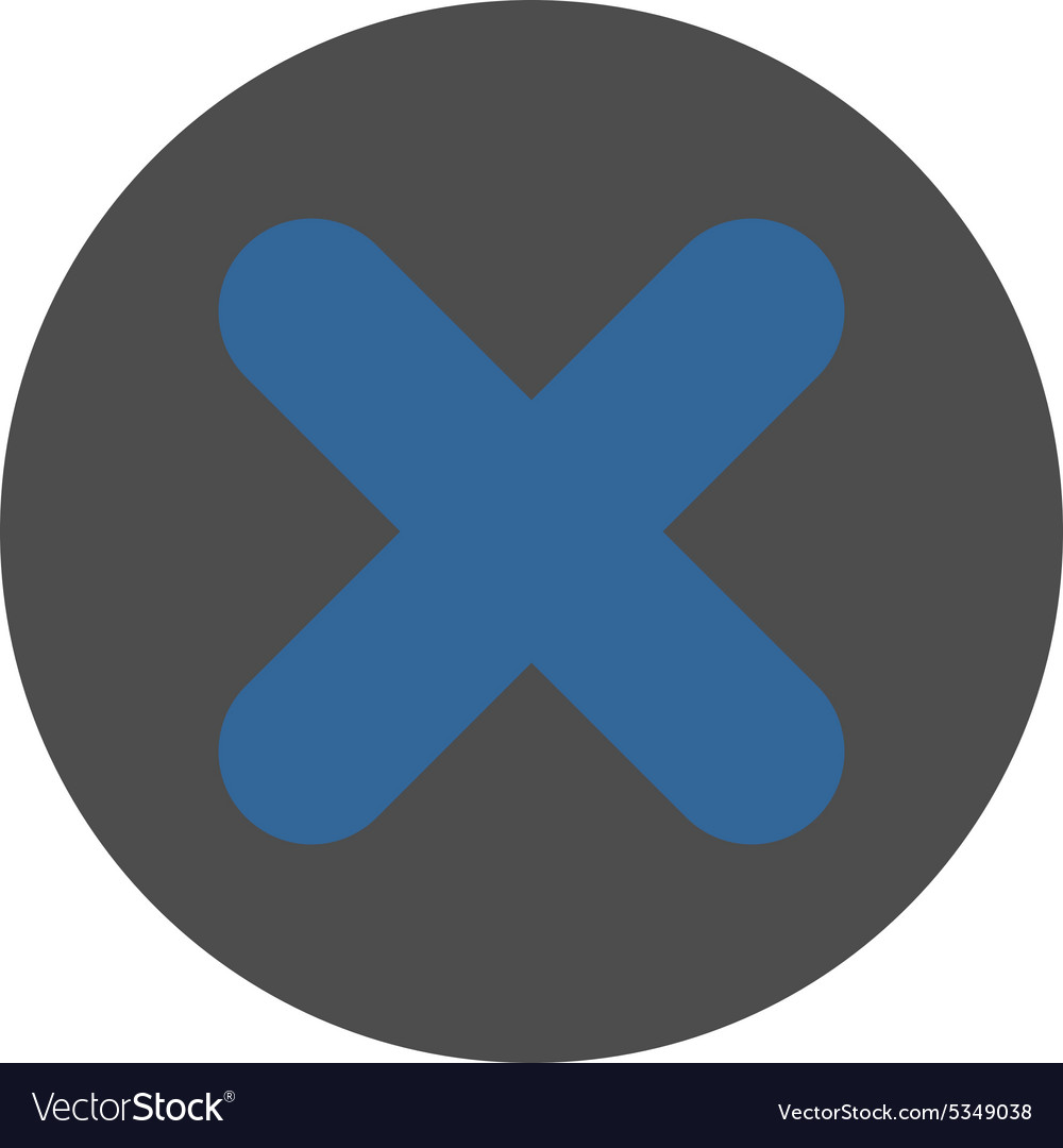 Cancel flat cobalt and gray colors round button