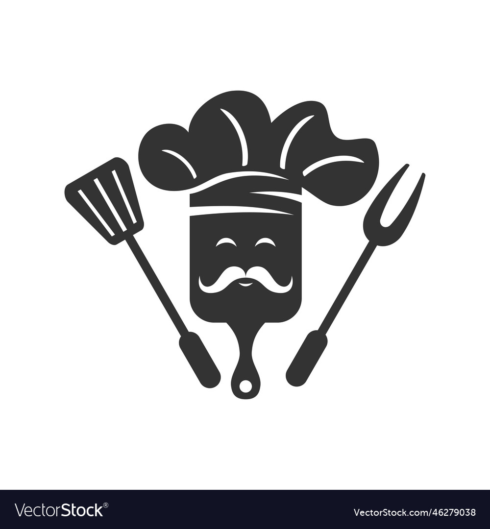 Chef logo template icon brand identityisolated Vector Image