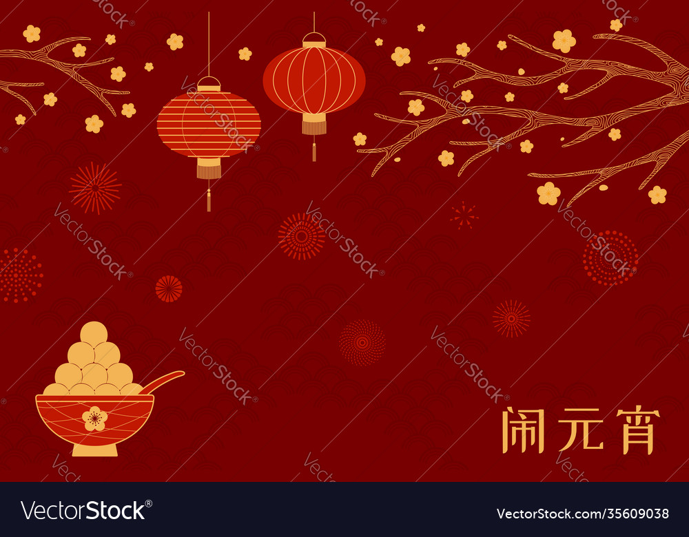 Chinese lantern festival dumplings vector image Chinese lantern festival dumplings