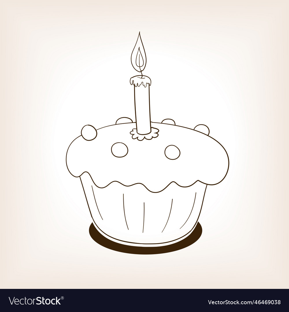 Cupcake hand drawn sketch Royalty Free Vector Image