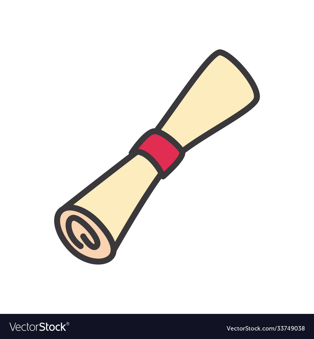 Document roll line and fill style icon