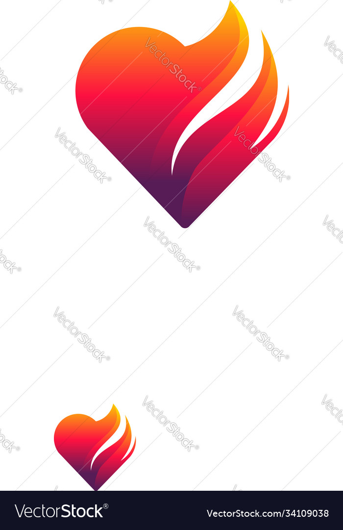 Fire heart logo designs concept love