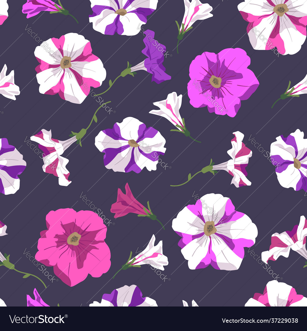 Floral pink and striped petunia background