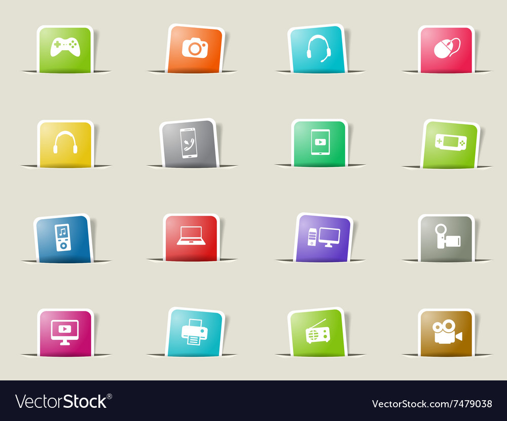 Gadgets simply icons Royalty Free Vector Image