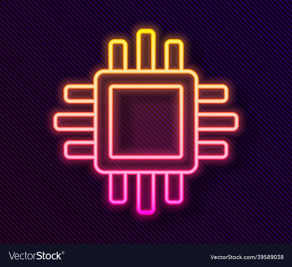 Glove Neon-Line-Computerprozessor vector image Glove Neon-Line-Computerprozessor