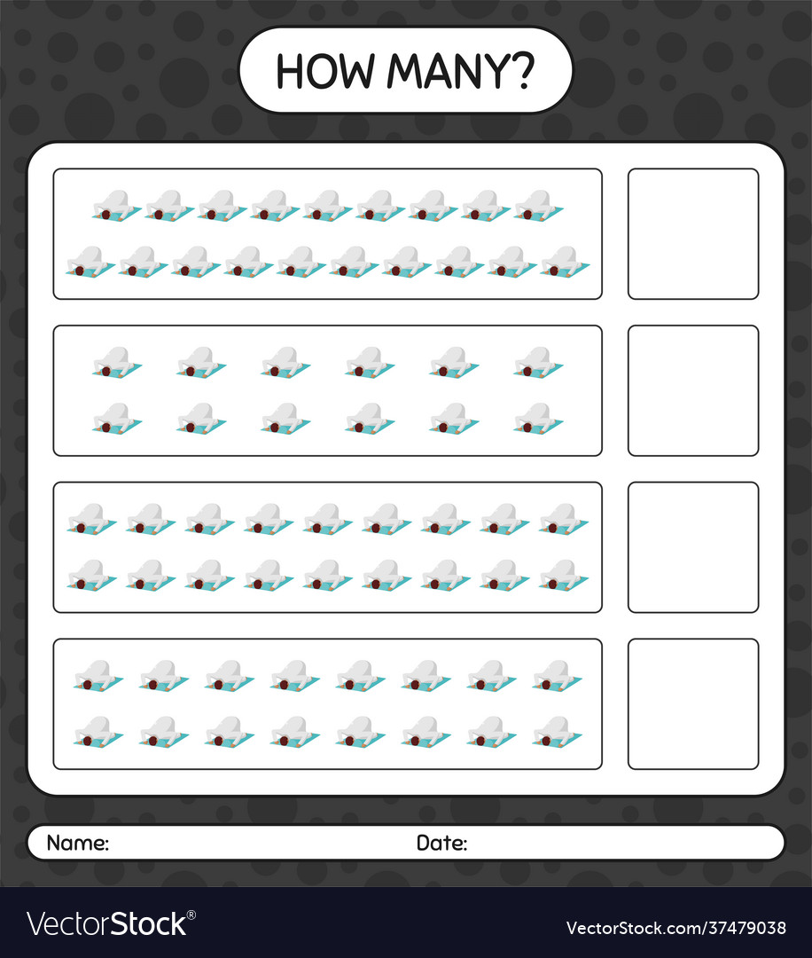 How many counting game with praying worksheet vector image How many counting game with praying worksheet