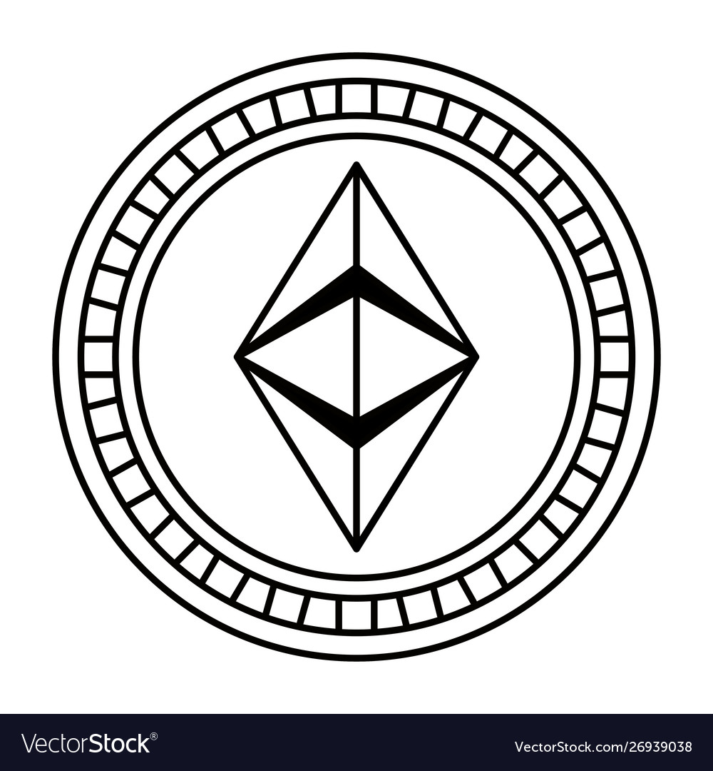 Isolated ethereum coin design
