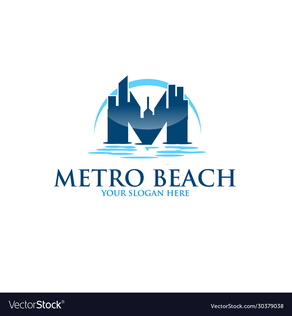 Metro Strand Stadt Logo Designs modern