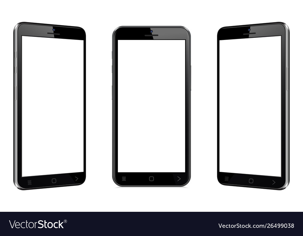 Mobile phone with different views vector image Mobile phone with different views