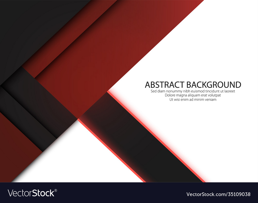Modern abstract side line red color shape design vector image Modern abstract side line red color shape design