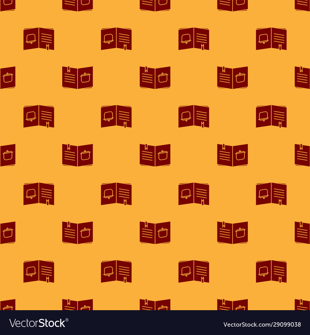 Red cookbook icon isolated seamless pattern