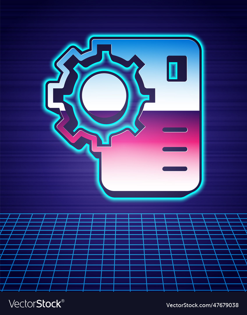 Retro style neural network icon isolated vector image Retro style neural network icon isolated