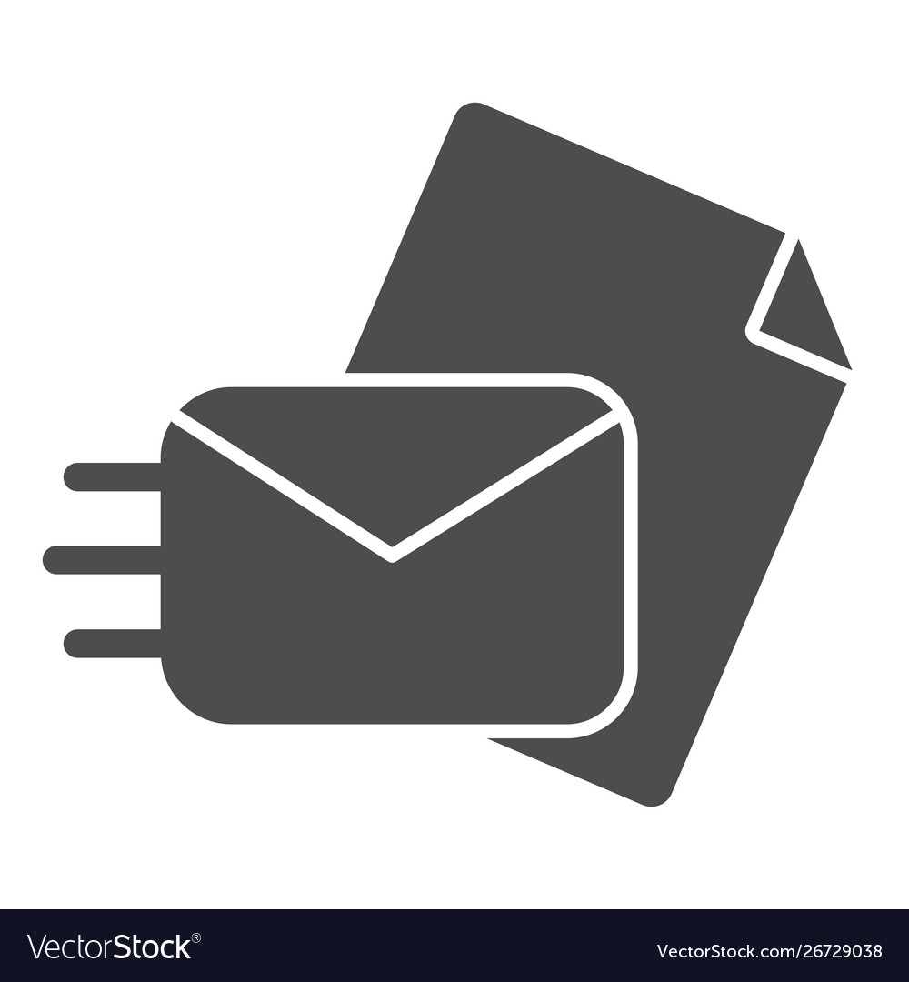Sending mail solid icon a letter vector image Sending mail solid icon a letter