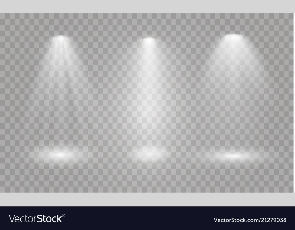 Set of golden glowing lights effects isolated