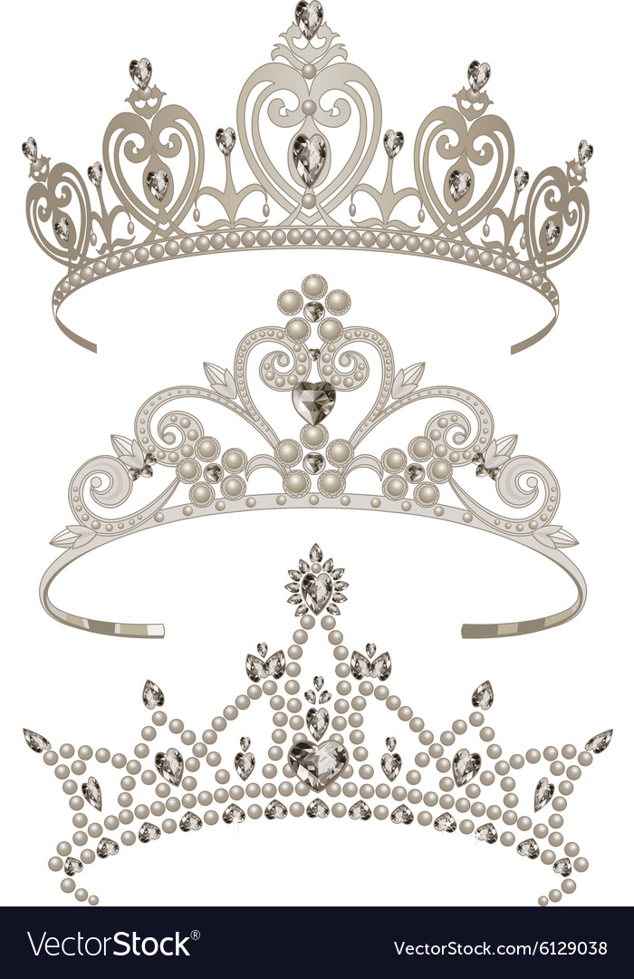 Shining tiaras set Royalty Free Vector Image - VectorStock