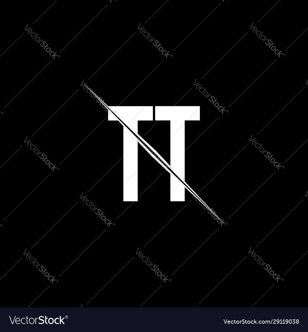 Tt logo monogram with slash style design template