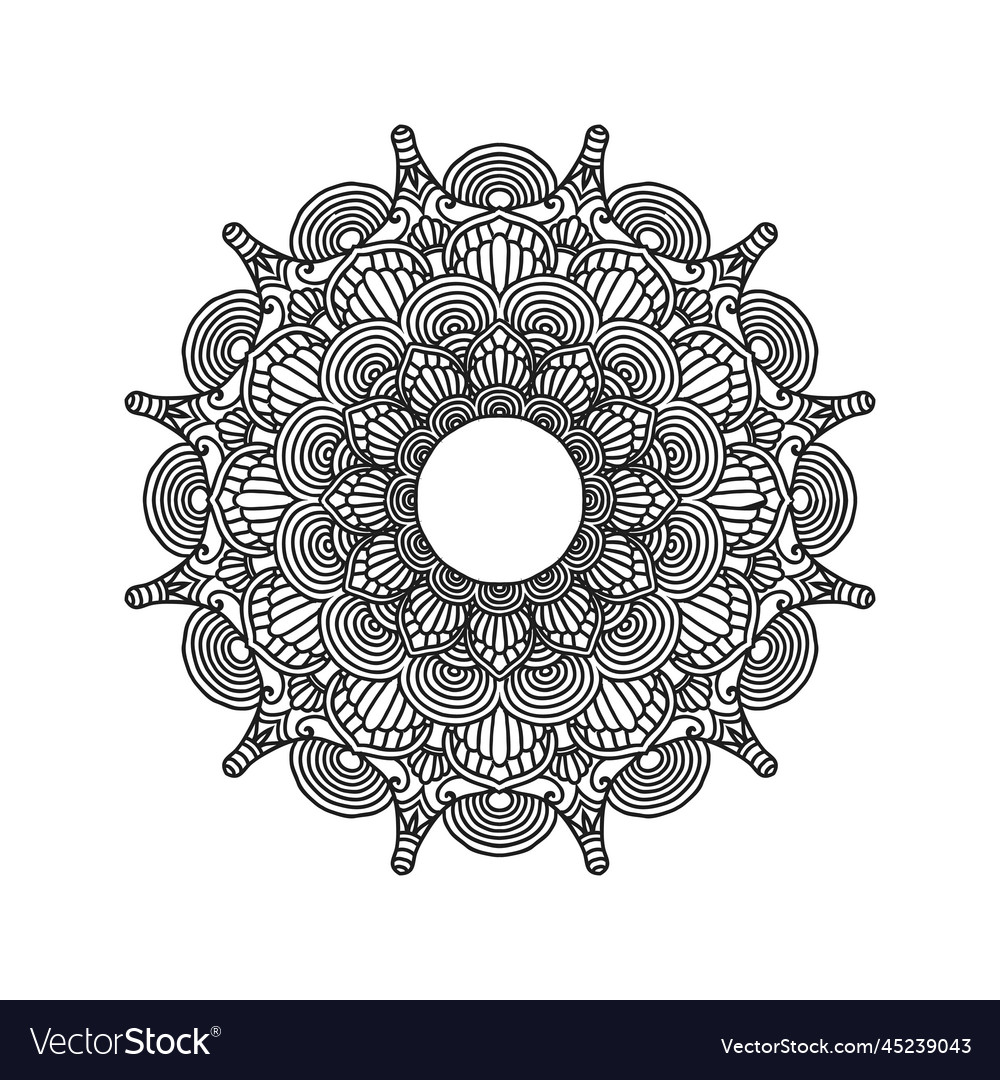 Black and white flower mandala