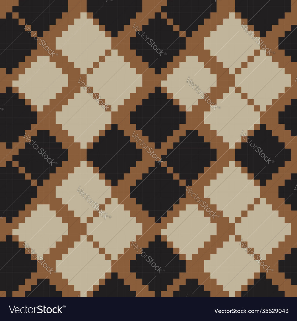 Brown argyle seamless pattern background vector image Brown argyle seamless pattern background