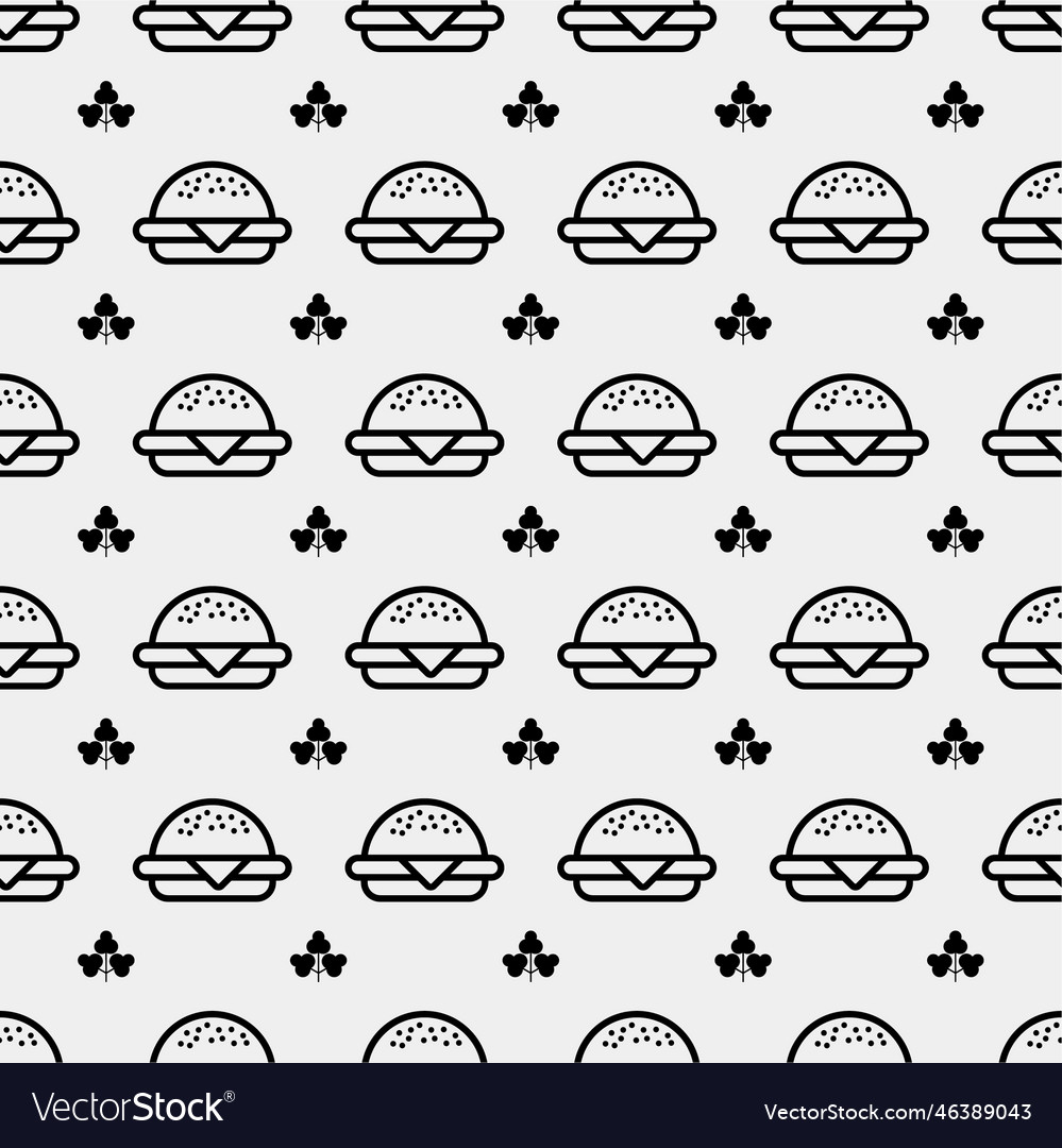 Burger seamless pattern hamburger motif fast