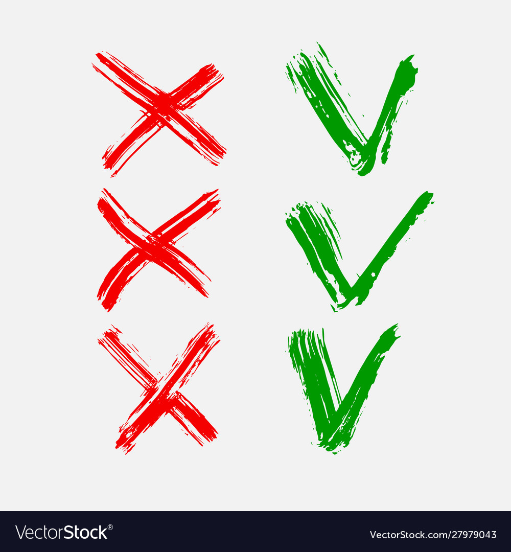 Check and cross sign elements Vector Image Check and cross sign elements